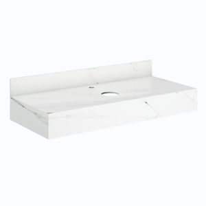 Bancada Porcelanato Milão Sem Cuba 100cm Branca Darabas