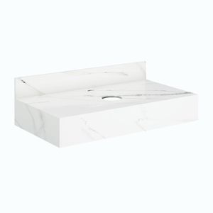 Bancada Porcelanato Milão Sem Cuba 80cm Branca Darabas