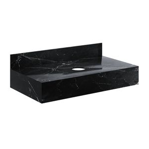 Bancada Porcelanato Milão Sem Cuba 80cm Preta Darabas