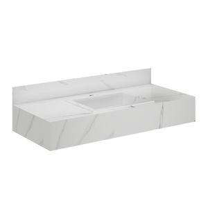 Bancada Porcelanato Roma Com Cuba 100cm Branca Darabas
