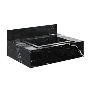 Bancada Porcelanato Roma Com Cuba 60cm Preta Darabas