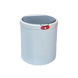Lixeira Plástico Branca Click Tampa Prata 3l Purimax
