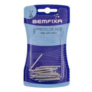 Prego De Aço Sem Cabeça 2.50x35mm 20 Unidades Bemfixa