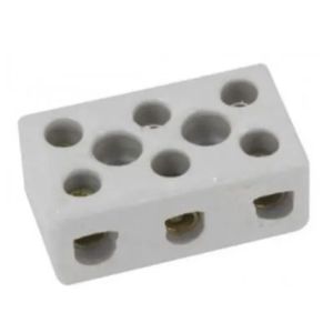 Conector Porcelana Para Fios 3 Polos 6mm Fixtil