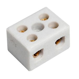 Conector Porcelana Para Fios 2 Polos 6mm Fixtil