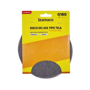 Disco De Lixa Tipo Tela 150mm G180 Com 5 Peças Stamaco