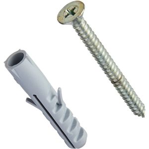 Parafuso Atarraxante Phillips Cabeça Chata Com Bucha 4.8x38/8mm 5 Unidades Fixtil