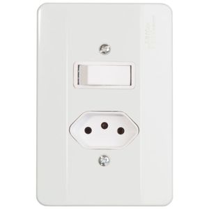 Conjunto Milleniun 1 Interruptor Simples + Tomada 2p + T 10a/250v Mec- Tronic