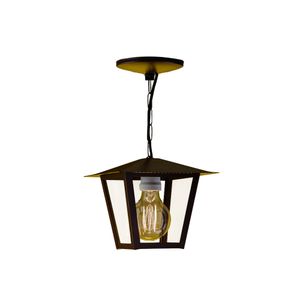 Pendente Aço Fosfatizado L-4-C Vintage Marrom 1 Lâmpada E27  Ideal