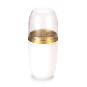 Porta Escova Com Tampa Transparente Branco/Dourado 500ml Arthi