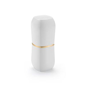 Porta Escova Com Tampa Branco/Dourado Arthi