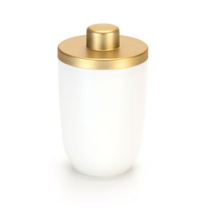 Porta Algodão Branco/Dourado 500ml Arthi