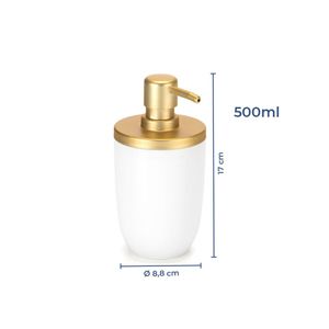 Porta Sabonete Líquido  Branco/Dourado 500ml Arthi