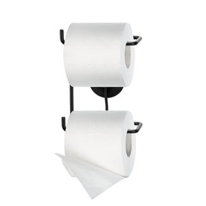 Porta Rolo Papel Higiênico Duplo Com Dupla Face Black Arthi