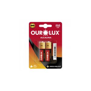 Pilha Alçalina Aaa Palito Blister Com 2 Unidades Ourolux