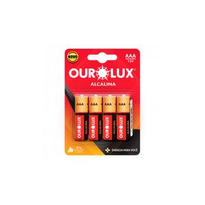 Pilha Alçalina Aaa Palito Blister Com 4 Unidades Ourolux