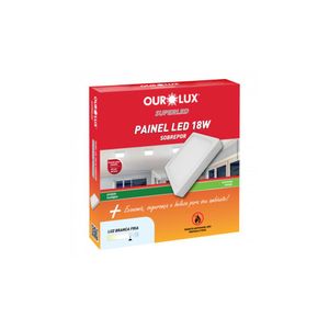 Plafon Superled Sobrepor 18w 4000k Quadrado Bivolt Ourolux