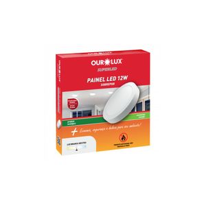 Plafon Led Supersobrepor 12w 2700k Redondo Bivolt Ourolux