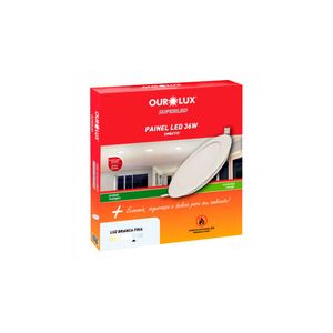 Plafon Superled Embutir 36w 6500k Redondo Bivolt Ourolux