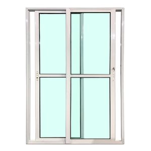 Porta Balcão 2 Folhas Diamante Branco Vidro 210x180 Esquadrifazio