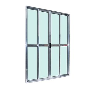Porta Balcão 4 Folhas Diamante Brilhante Vidro 210x200 Esquadrifazio