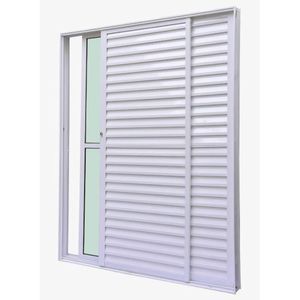 Porta Balcão 3 Folhas Diamante Veneziana Bco 210x180 Esquadrifazio