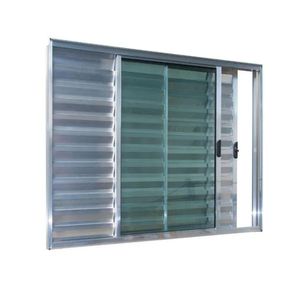 Veneziana Safira Brilhante 3 Folhas Sem Grade 100x100 Esquadrifazio