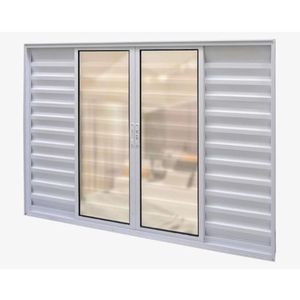 Veneziana Topazio Plus Branco 6 Folhas Com Grade 100x100 Esquadrifazio