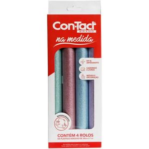 Kit Con-Tact Na Medida Com 4 30cmx1m Glitter Con-Tact