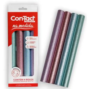 Kit Con-Tact Na Medida Com 4 30cmx1m Glitter Con-Tact