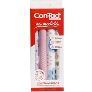 Kit Con-Tact Na Medida Com 4 30cmx1m Baby Girl Con-Tact
