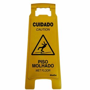 Cavalete Amarelo 27x65cm Cuidado Piso Molhado Sinalize