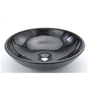 Cuba De Vidro 350mm Preta Construmarcas