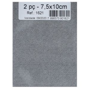 Feltro Cinza Retangular 7.5x10cm Com 2 Peças Engedom