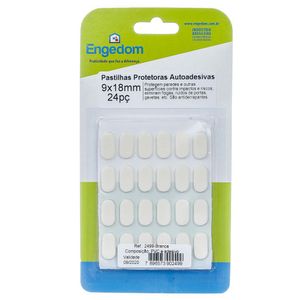 Pastilha Oval Pvc 9x18x3mm Branca Engedom