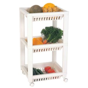 Fruteira Plástica Com Rodas Branco Ordene