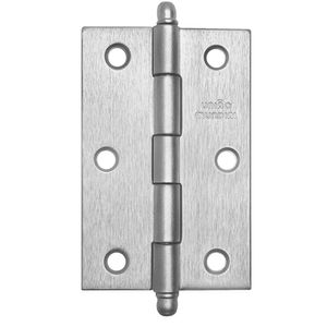 Dobradiça Leve 3x1 11/16 Sem Anel Aço Escovado Acetinado União Mundial