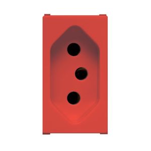 Módulo Ilus Tomada 2p+T 10a Vermelho Soprano