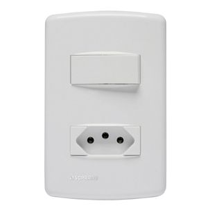 Conjunto Duale 1 Interruptor Simples+ 1 Tomada 2p+T 10a Soprano