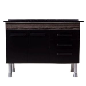 Gabinete Rio Para Pia 95cm Castanho Com Preto Fosco Corso