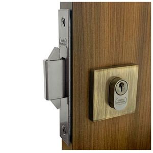 Fechadura Maquina 45 Porta Correr Externa Roseta Quadrado Antique União Mundial