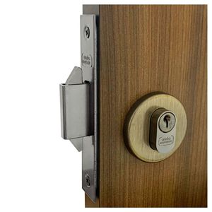 Fechadura Maquina 45 Porta Correr Externa Roseta Redondo Antique União Mundial