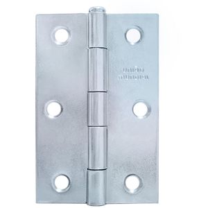 Dobradiça Aço Galvanicado 3'' Pino Reversível Zinco Branco Com 3 Unidades União Mundial