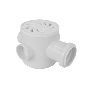 Caixa Sifonada Grelha Branca 3 Entradas Dn100x100xdn50 Redonda Amanco