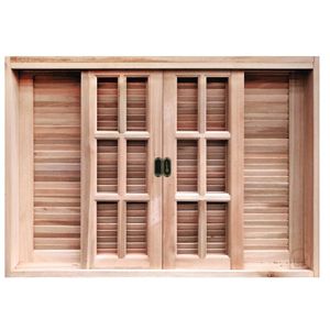 Veneziana Correr Reta 6 Folhas Eucalipto Batente-14 100x200 Sidney Esquadrias