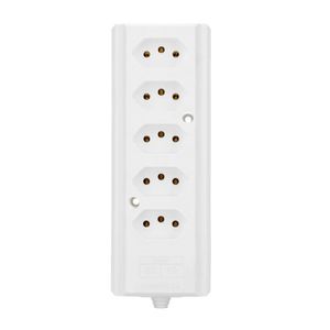 Tomada Barra Quintupla Hércules 2p+T Branco Interneed