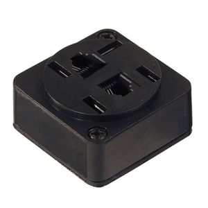 Adaptador Telefone Fêmea Padrão Com 2 Jacks Preto Interneed