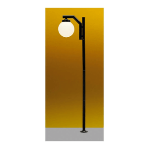 Poste Aço Fosfatizado P-23/1 Preto Com Vidro B15 E27 1 Lampada Ideal