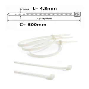 Abraçadeira 4.8x500mm Com 10 Unidades Branco Interneed