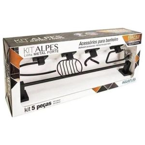 Kit Acessorios Alpes 5 Peças Black Matte Aquaplás
